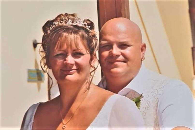 Mr Bibbings with his wife at their wedding