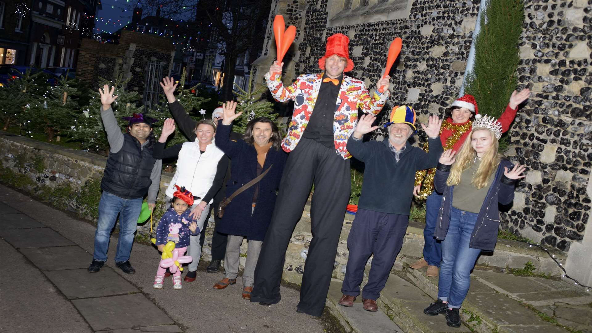 Sandwich King Street Traders promoting their Christmas Party with the help of Sandwich Snow Queen and Discovery Park