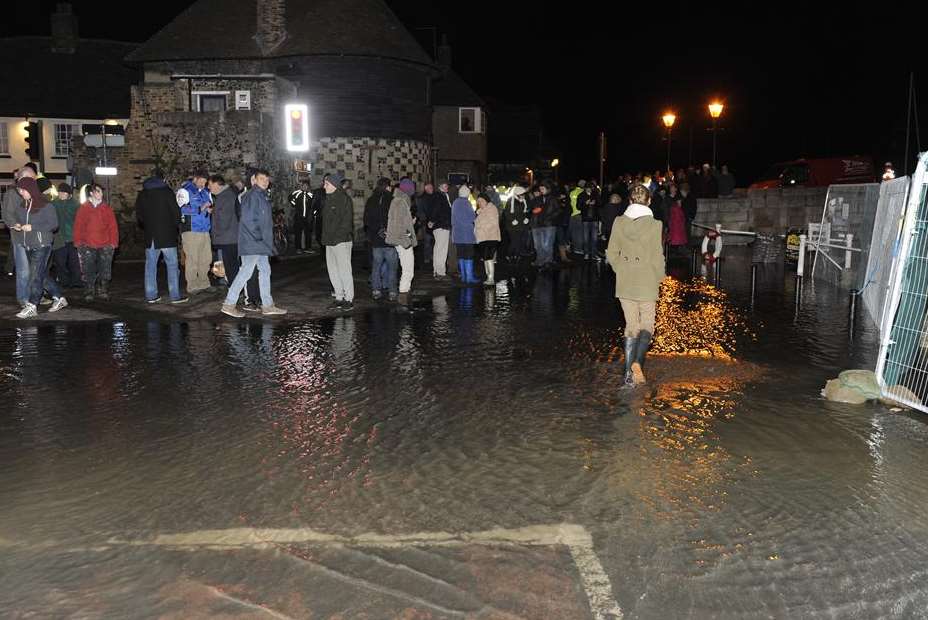 Wellies were essential footwear in Sandwich early today. Picture: Tony Flashman