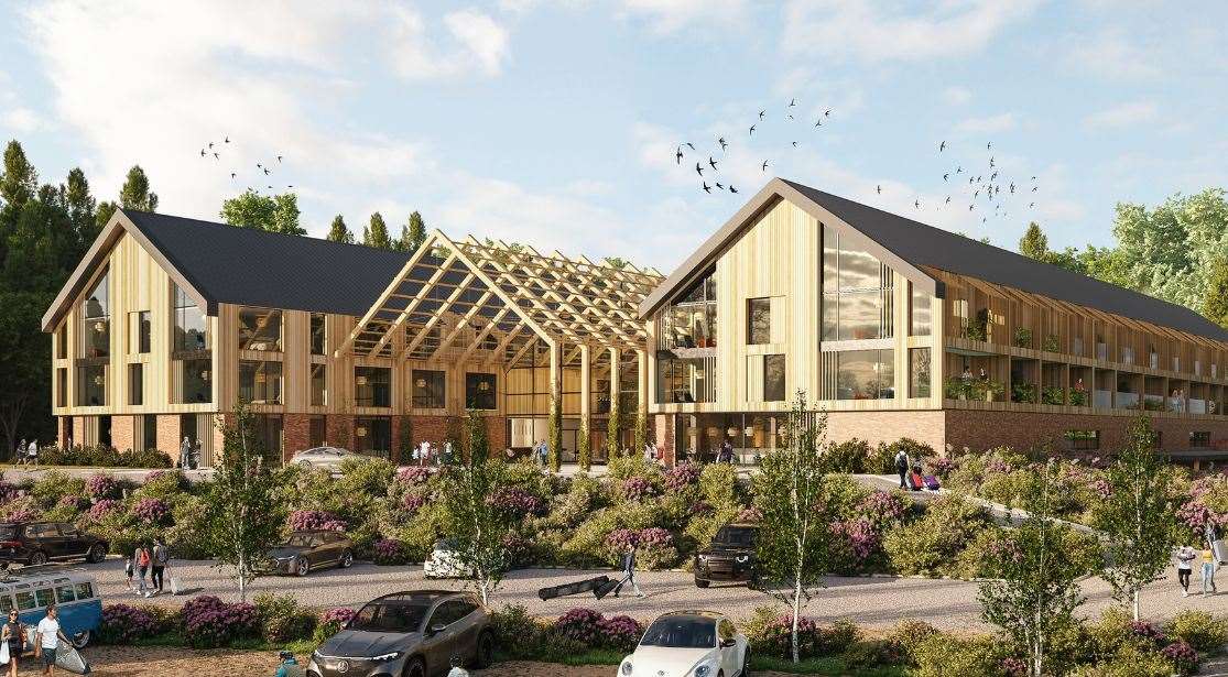 An artist’s impression of the planned hotel for Betteshanger. PIcture: Dover District Council planning portal/Guy Hollaway Architects