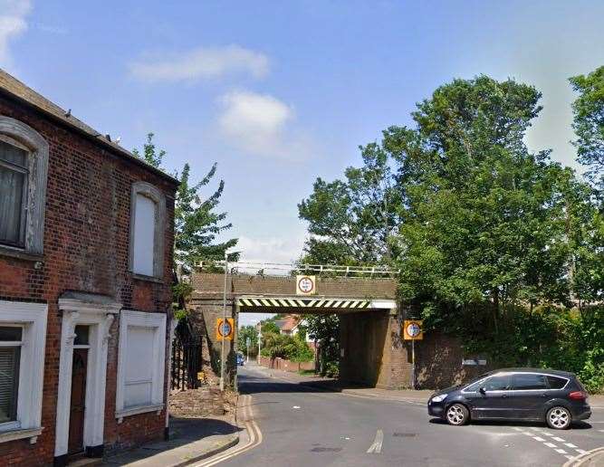 The crash happened under the railway bridge in Hamilton Road, Walmer. Picture: Google