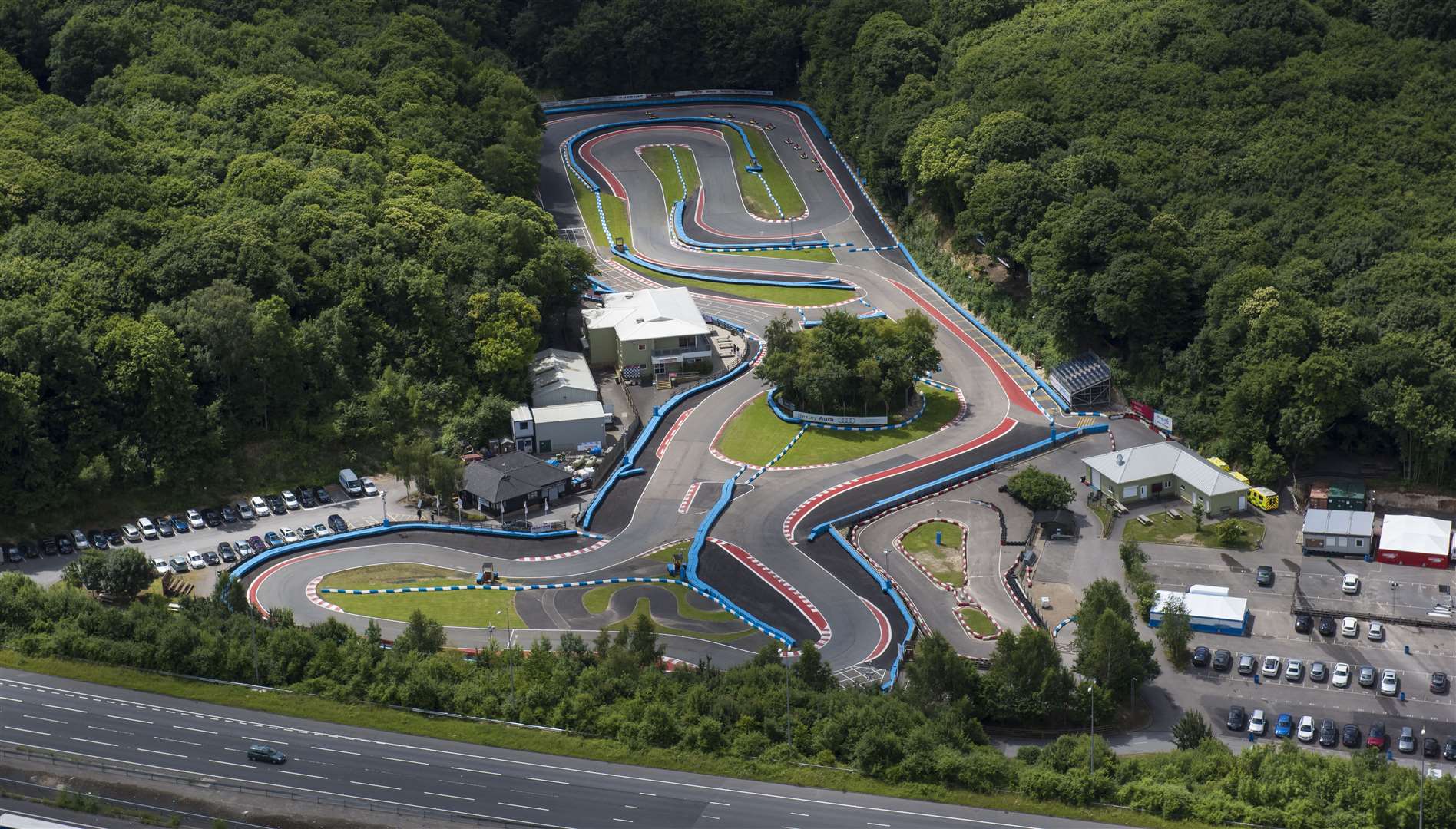 The 1,200-metre circuit from above; the existing paddock is in the right-hand corner of this photo. Picture: Simon Burchett