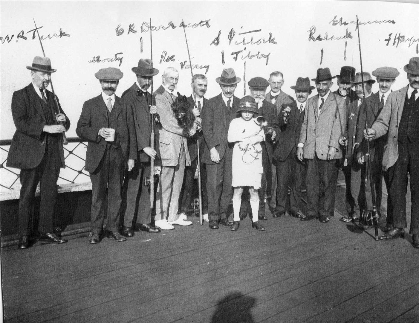 William Turk (on the left) with fellow tradesmen on Deal Pier