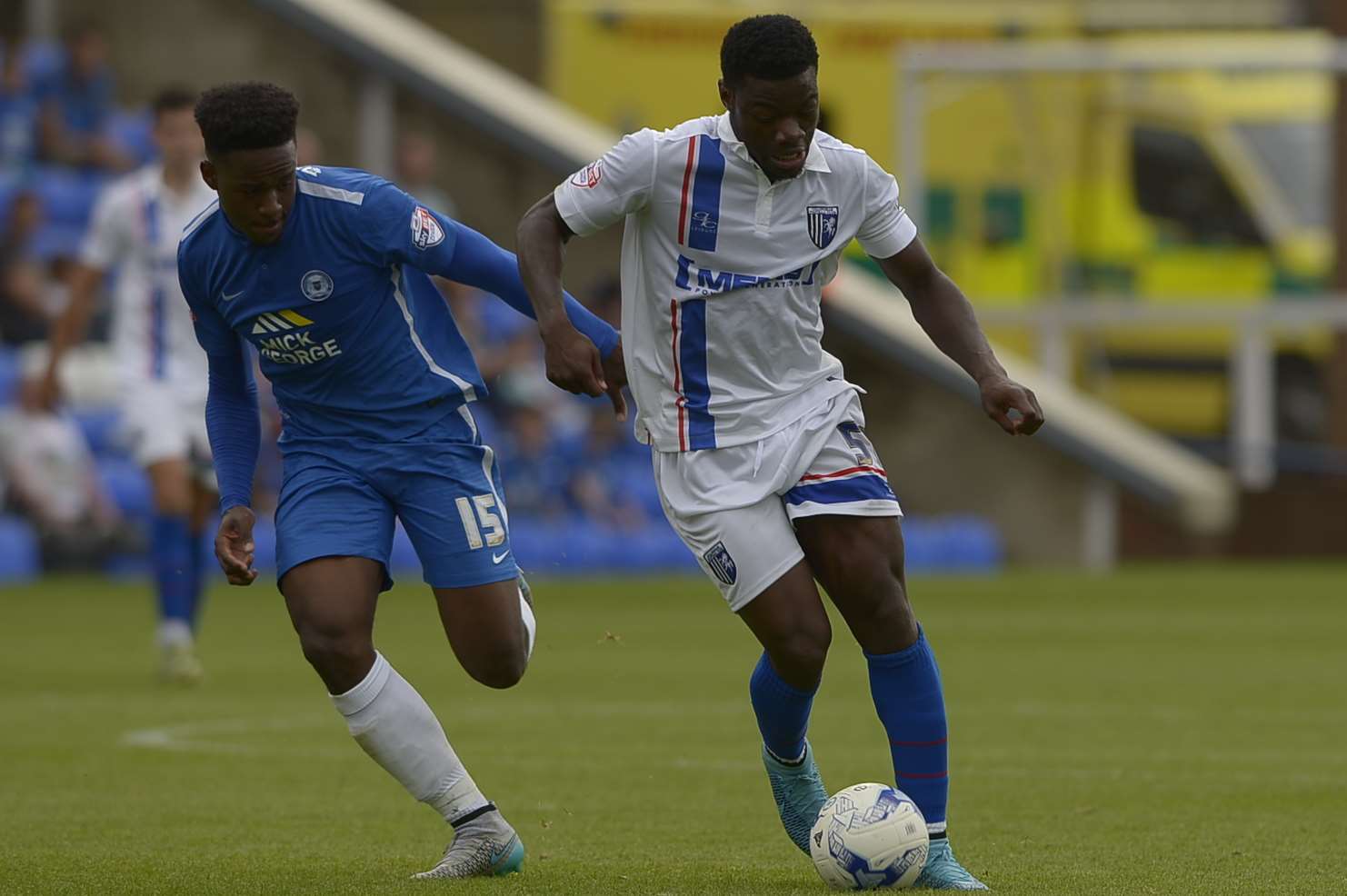 Gills' Adedeji Oshilaja beats Jermaine Anderson Picture: Barry Goodwin