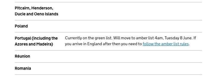 Anyone travelling to Portugal will need to isolate on returning to the UK when it moves onto the amber list of countries