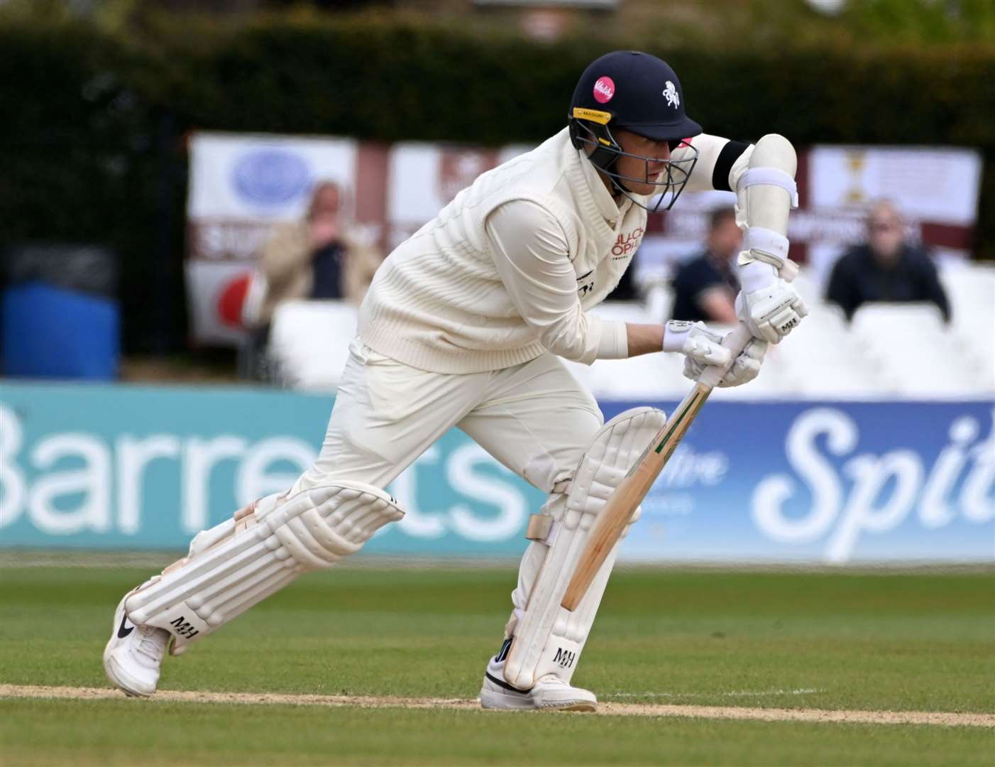 Matt Parkinson dug in for a second-innings 39 against Surrey, but the visitors were ruthless at the crease declaring at 543-7. Picture: Barry Goodwin