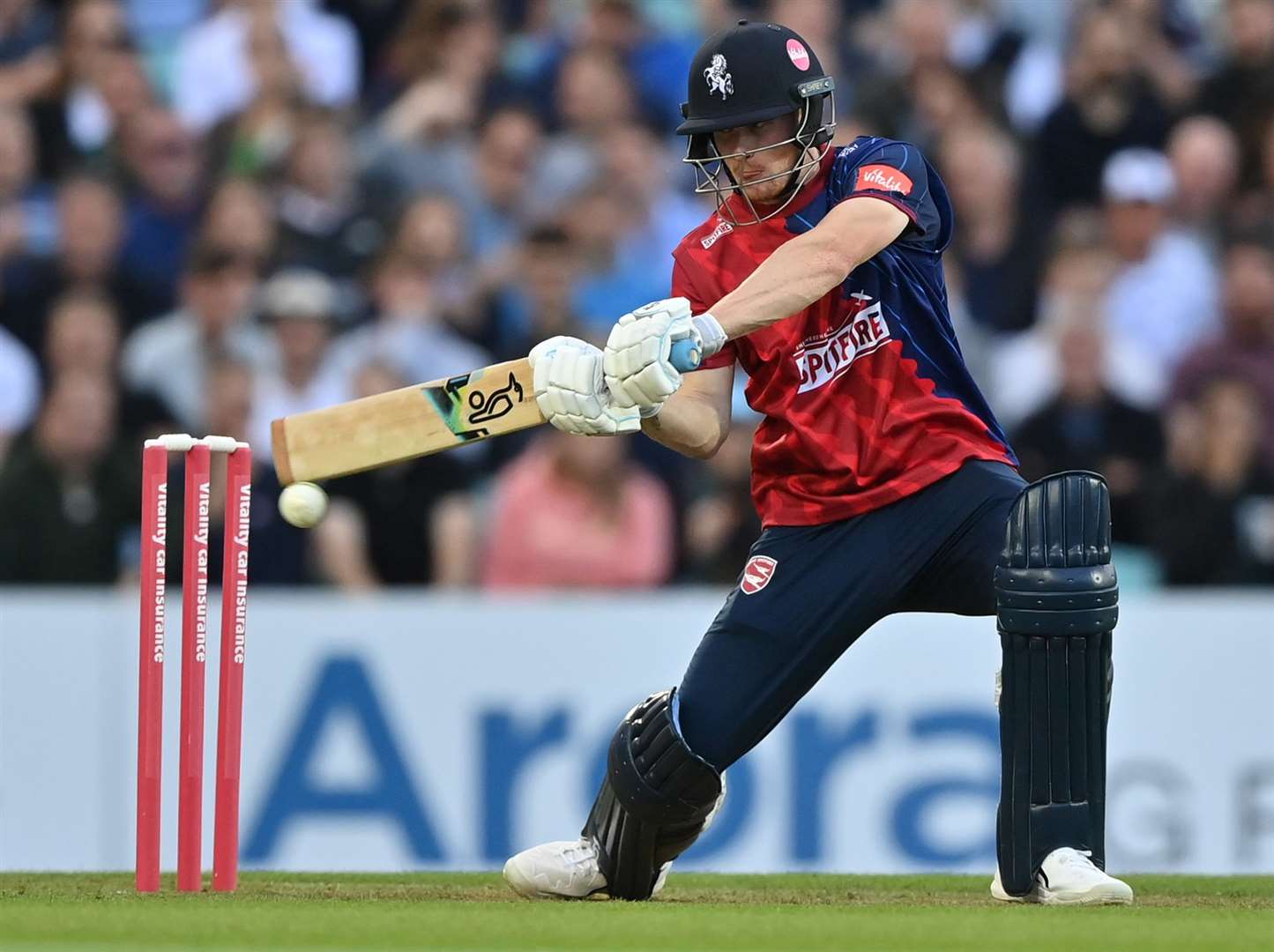 Kent Spitfires' Jordan Cox top scored with 54 at Surrey. Picture: Keith Gillard