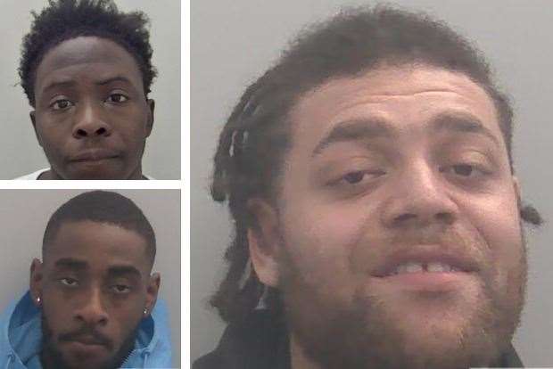 Top left: Michael Olarabiro, Bottom left: James Adodo, Main picture: Sharif Flanders Picture: Kent Police