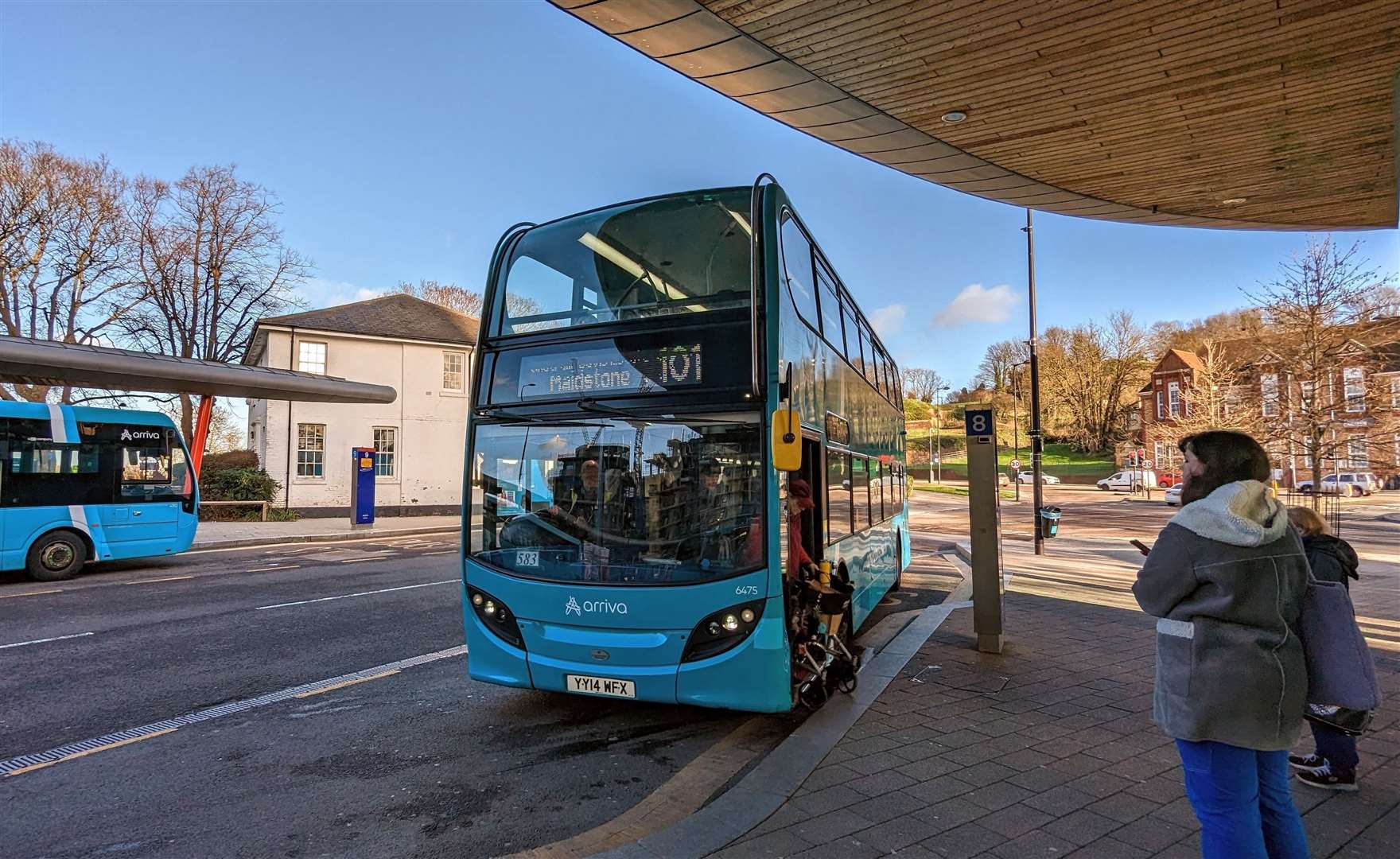 Our bus from Chatham to Maidstone - the first double-decker of the day