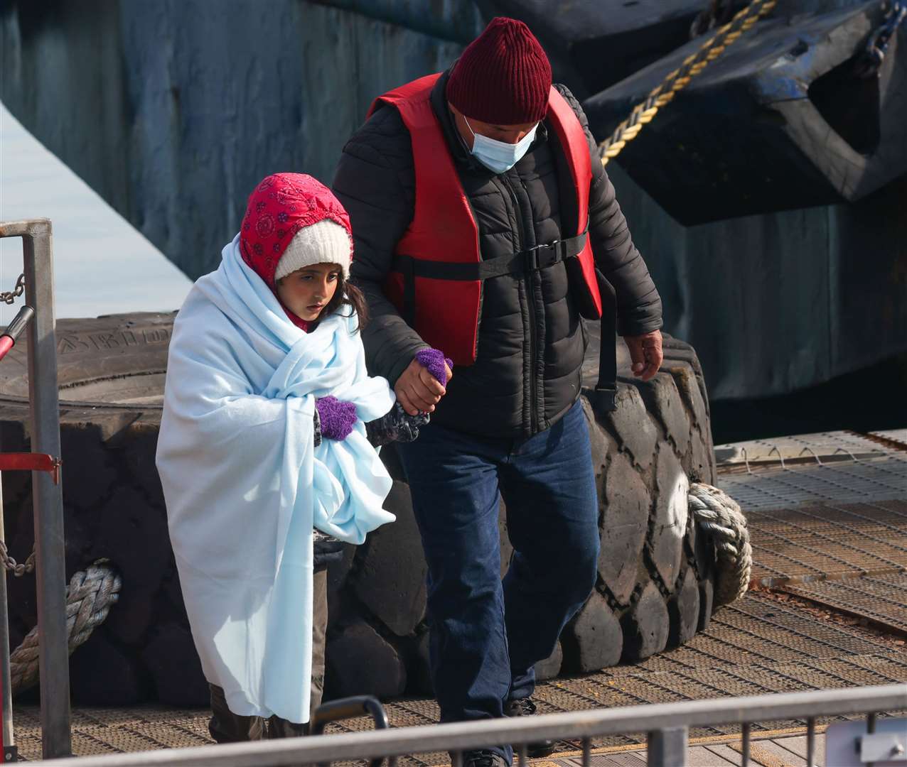 The Royal Navy dealing with asylum seekers after Boris Johnson handed over control of the asylum crisis to the navy Picture: UKNIP