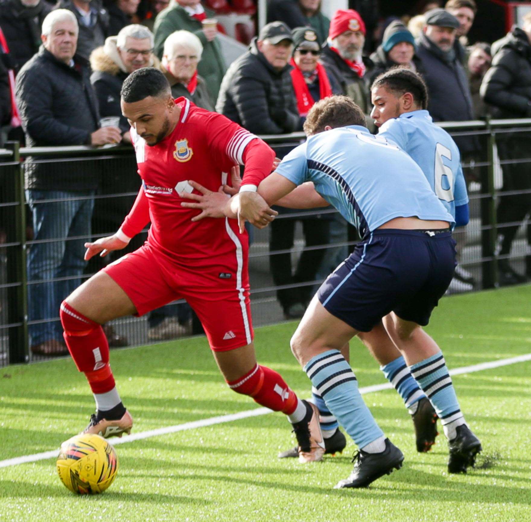 Whitstable forward Dean Grant gets down the right during their 2-2 draw with Lordswood. Picture: Les Biggs