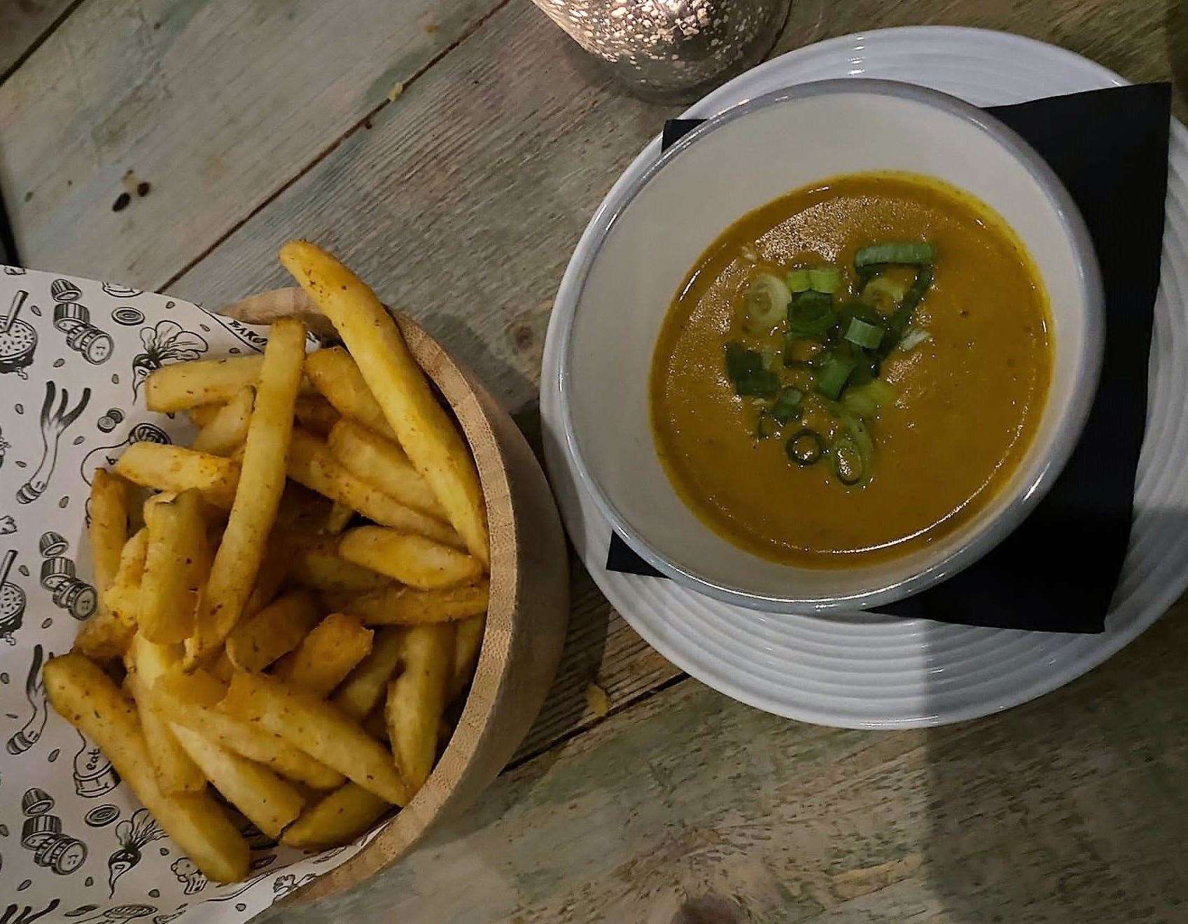 The schichimi spiced fries go great with katsu curry sauce at The Bao Baron in Folkestone