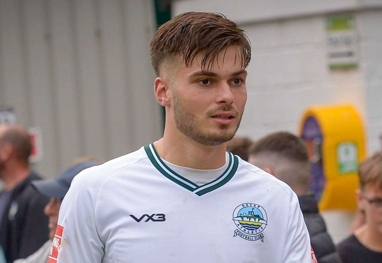 Dover striker George Nikaj - took his tally for the season to 11 on Saturday. Picture: Stuart Watson