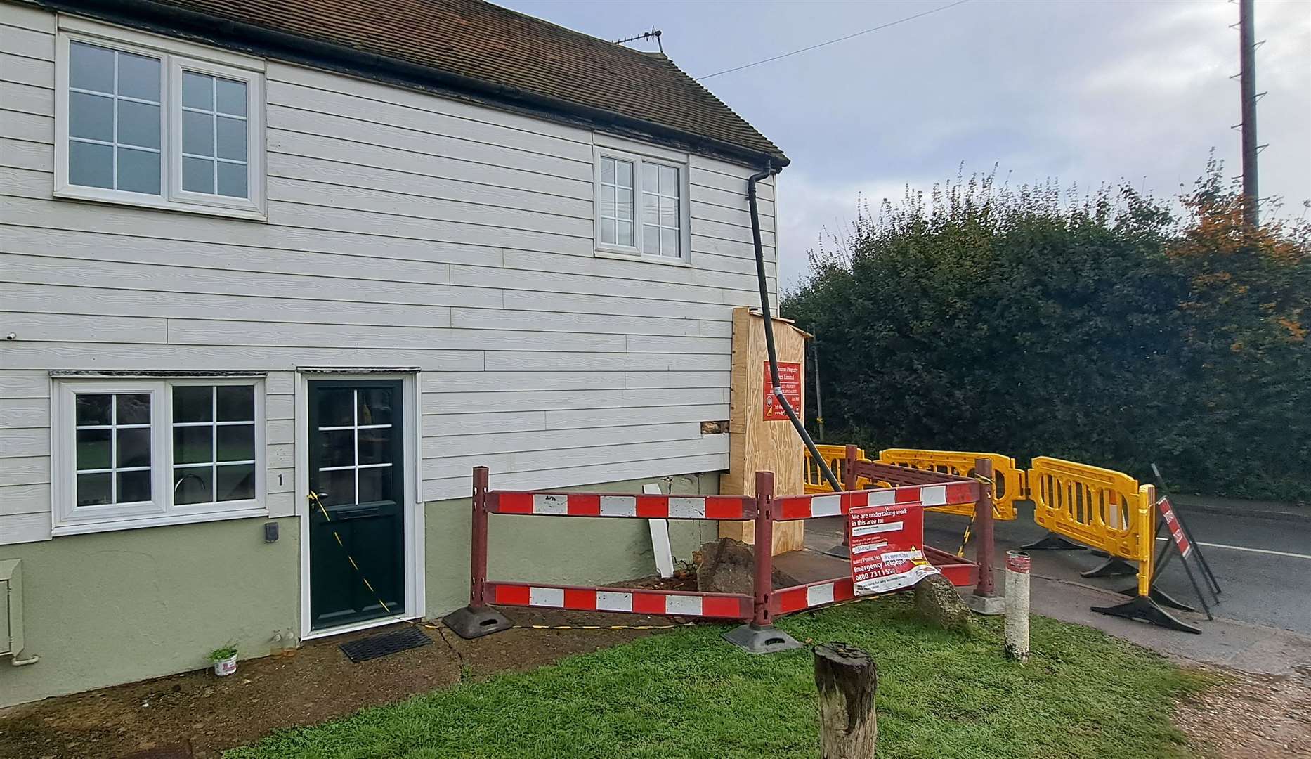 The damaged house in Upper Street