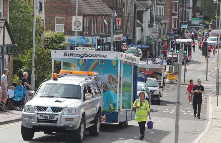 One of the last outings for the Sittingbourne carnival float leading the town's parade in 2018. Picture: John Westhrop