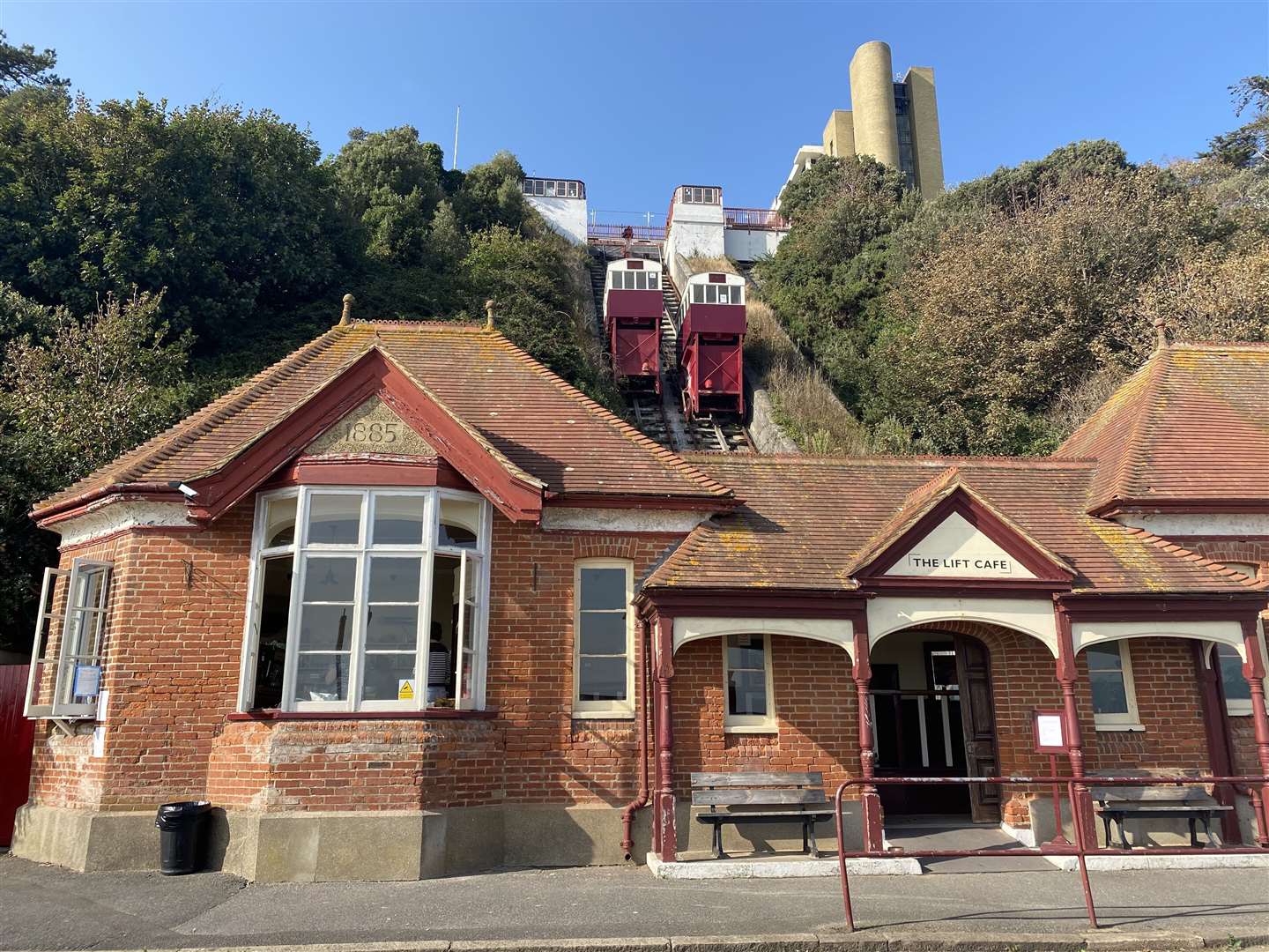 The Leas Lift, Folkestone, where a new cafe recently opened