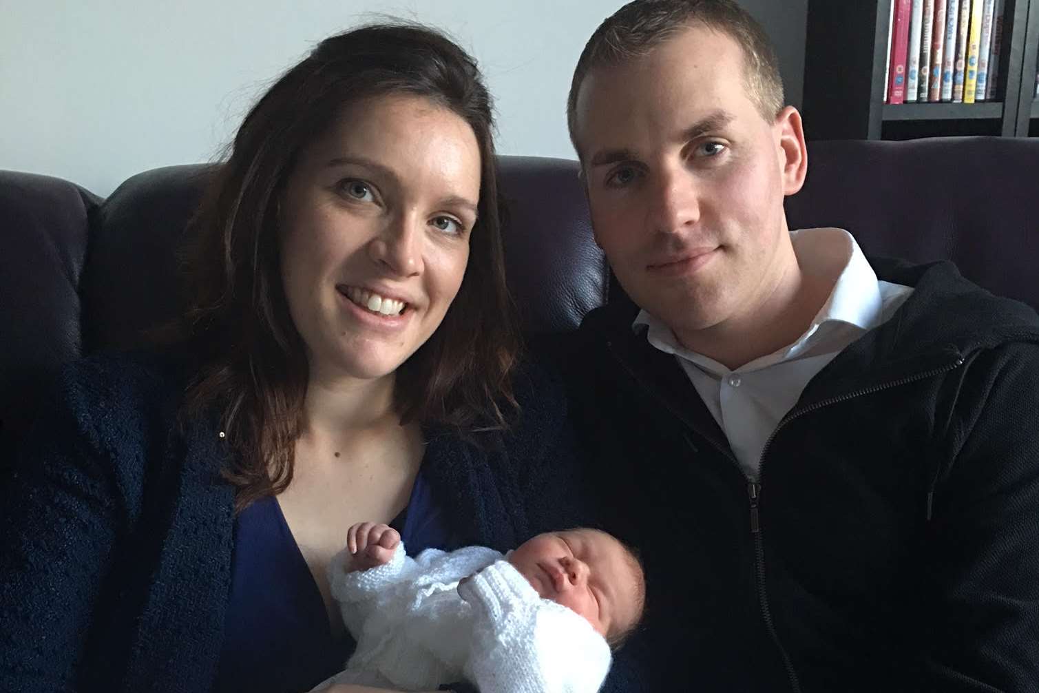 Christmas Day baby Heidi Latham with parents Caroline Evans and Jay Latham.