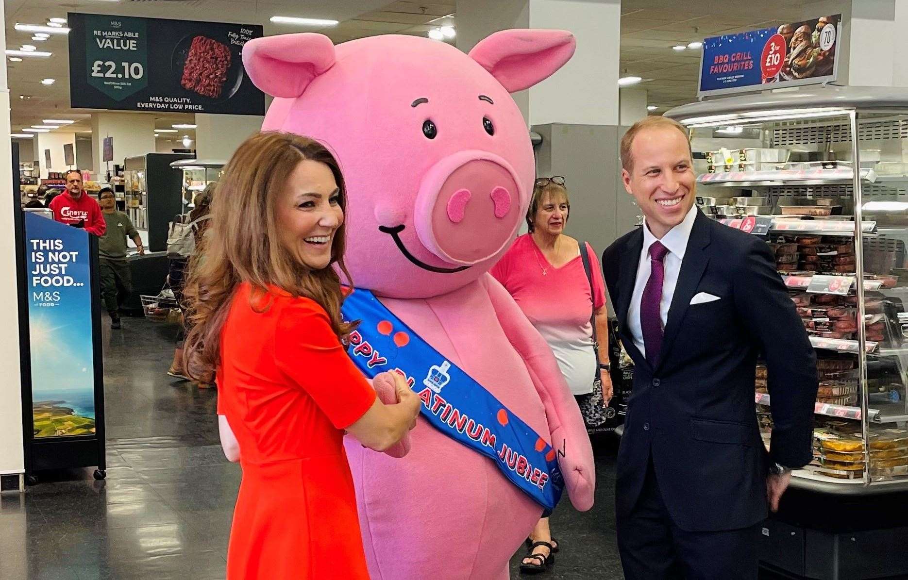 'Kate Middleton and Prince William' paid a visit to M&S in Canterbury for the Platinum Jubilee celebrations for the Queen. Picture: Whitefriars