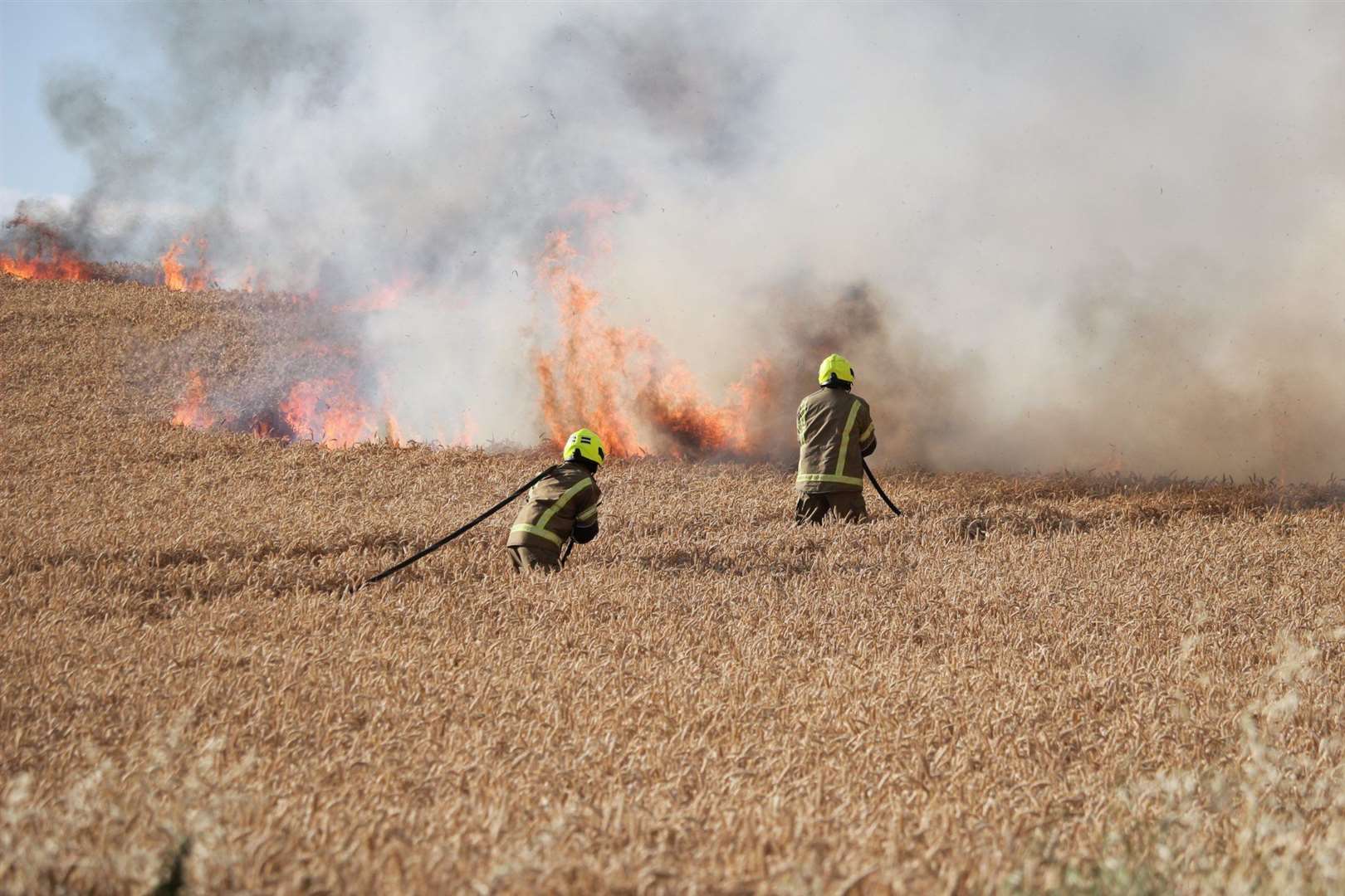 A huge fire has broken out in a field off Lower Rochester Road in Higham. Photo: Paul Aspinall