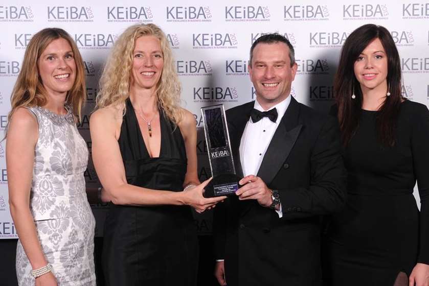 Commitment to the Environment: Alison Clarke and Craig Nimmo from Canterbury College with Jennie Colville from KCC, left, and Rachael Baldwin