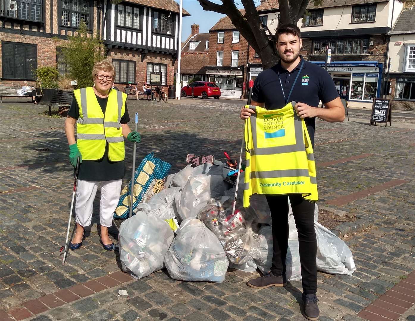 Carole George from Sandwich in Bloom with Elliott Allen, Community Development Officer for DDC