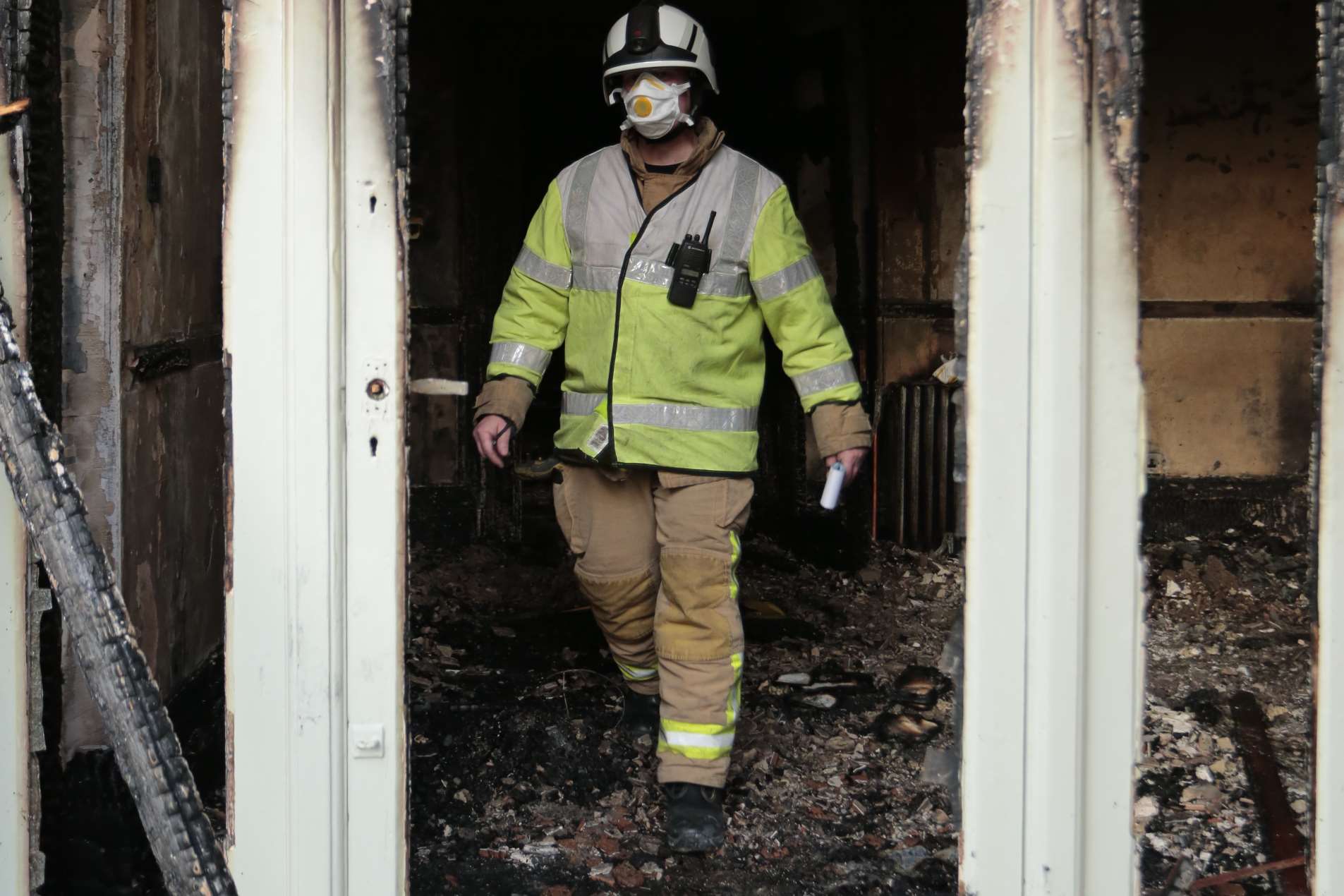 Fire crews described the fire at the large Georgian property as 'well developed' when they arrived. Picture: Martin Apps