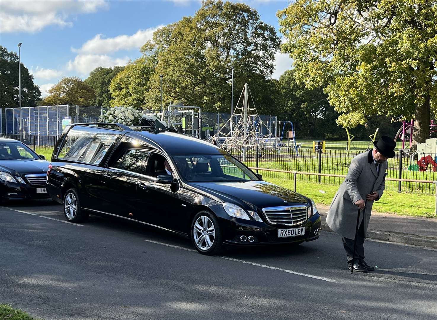 The cortege for father and son Johnny Cash and Johnboy Cash. Picture: Barry Goodwin