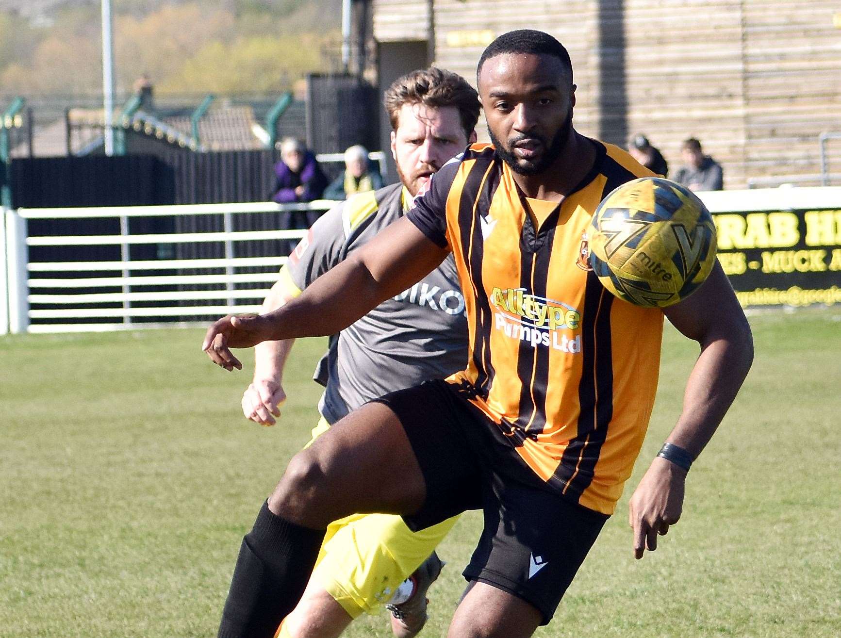 Ian Gayle keeps his eyes on the ball. Picture: Randolph File