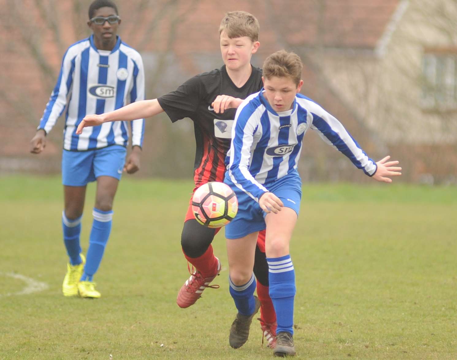 Chatham Riversde Rovers and Rainham 84 under-14s contest possession Picture: Steve Crispe