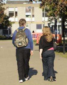 Students on the University of Kent, Canterbury campus.