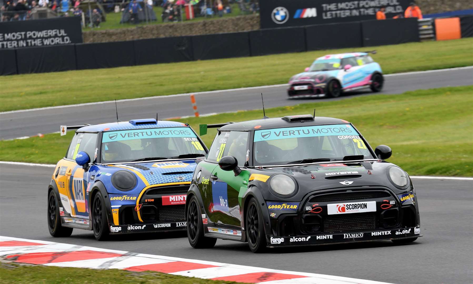 Marlo Cordell, from Sevenoaks, finished second, third and eighth in the rookie class of the Mini Challenge races. Picture: Simon Hildrew