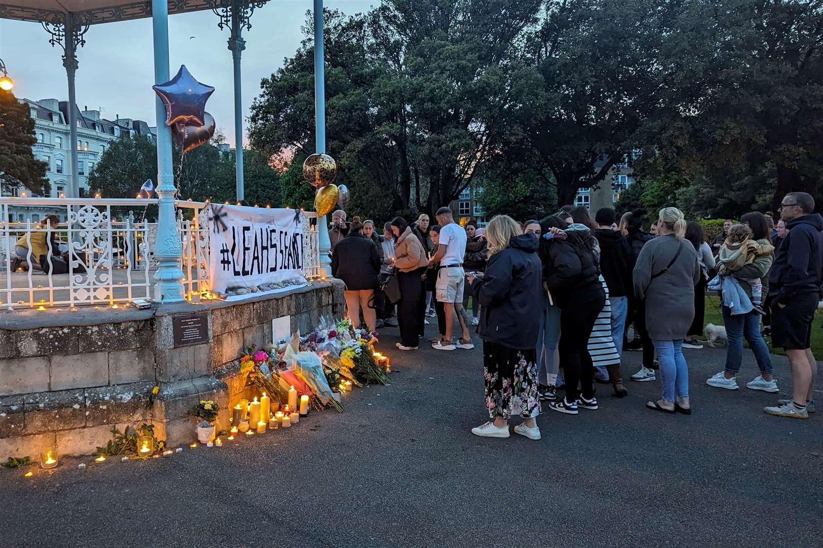 Mourners at a vigil for Leah Daley on May 17