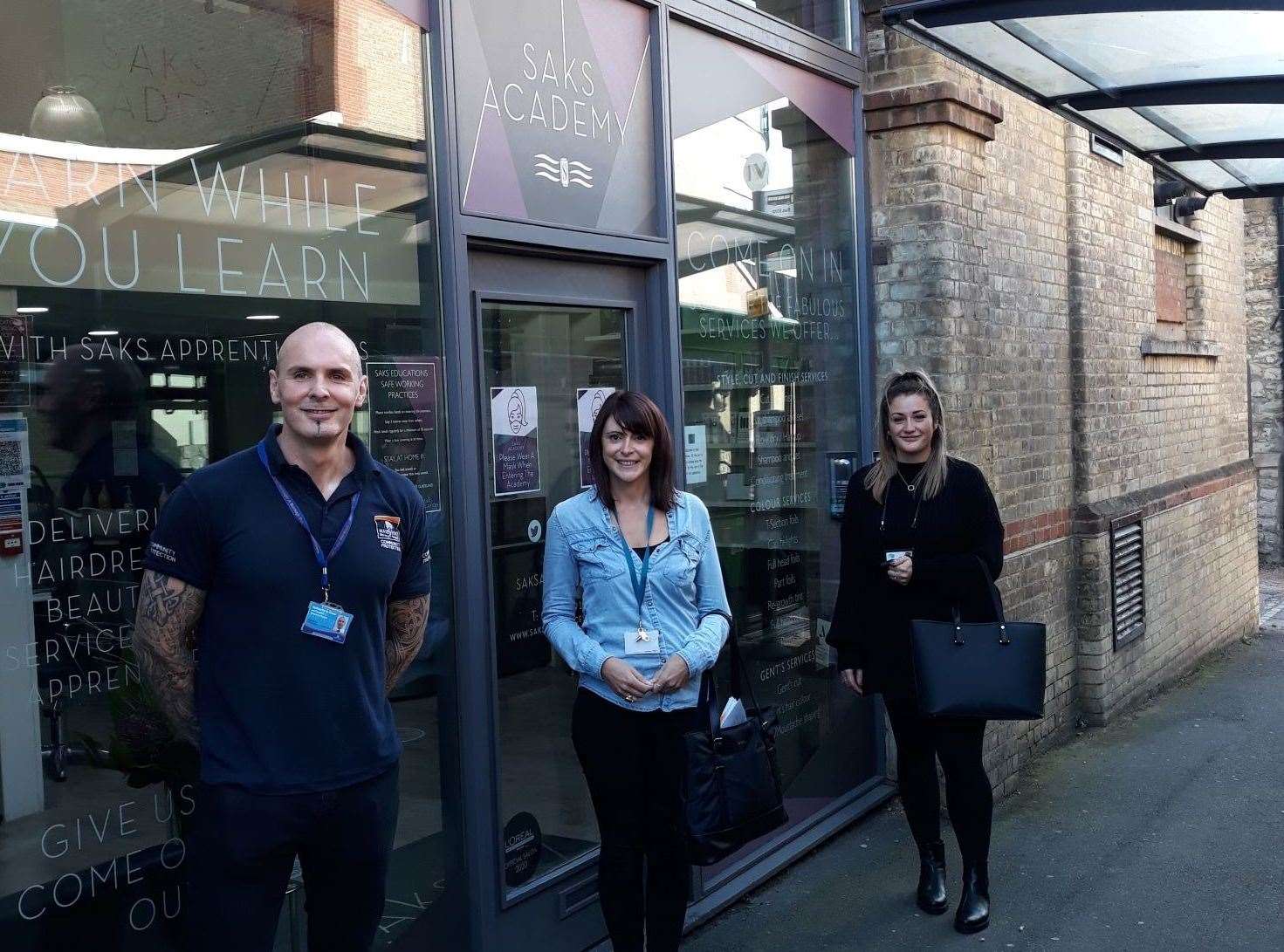 Steve Noble with Loral Haywood and Lauren Rickwood from Clarion Housing group’s Domestic Abuse Service