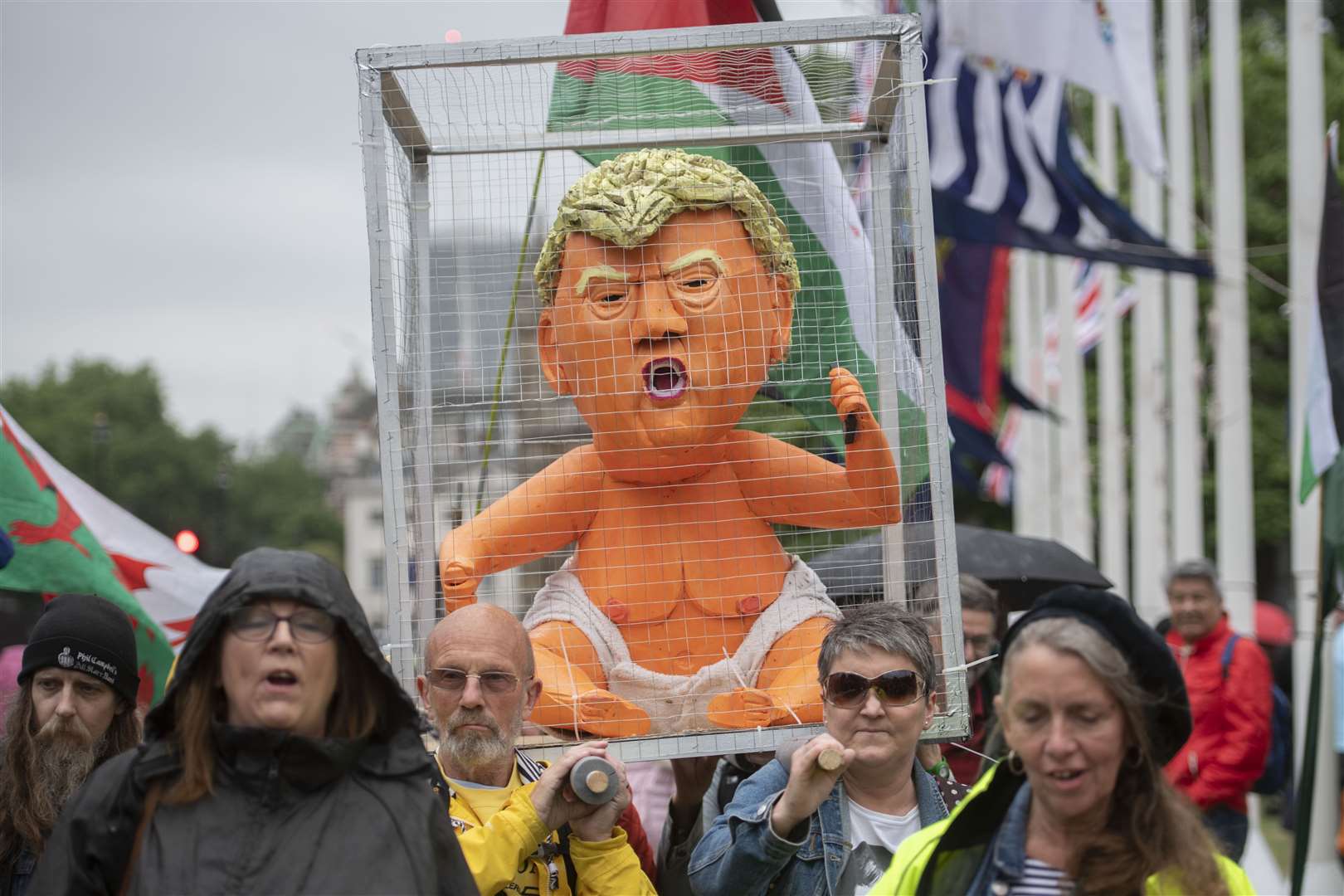 Protesters in Parliament Square on the second day of the state visit to the UK by then US president Donald Trump (David Mirzoeff/PA)