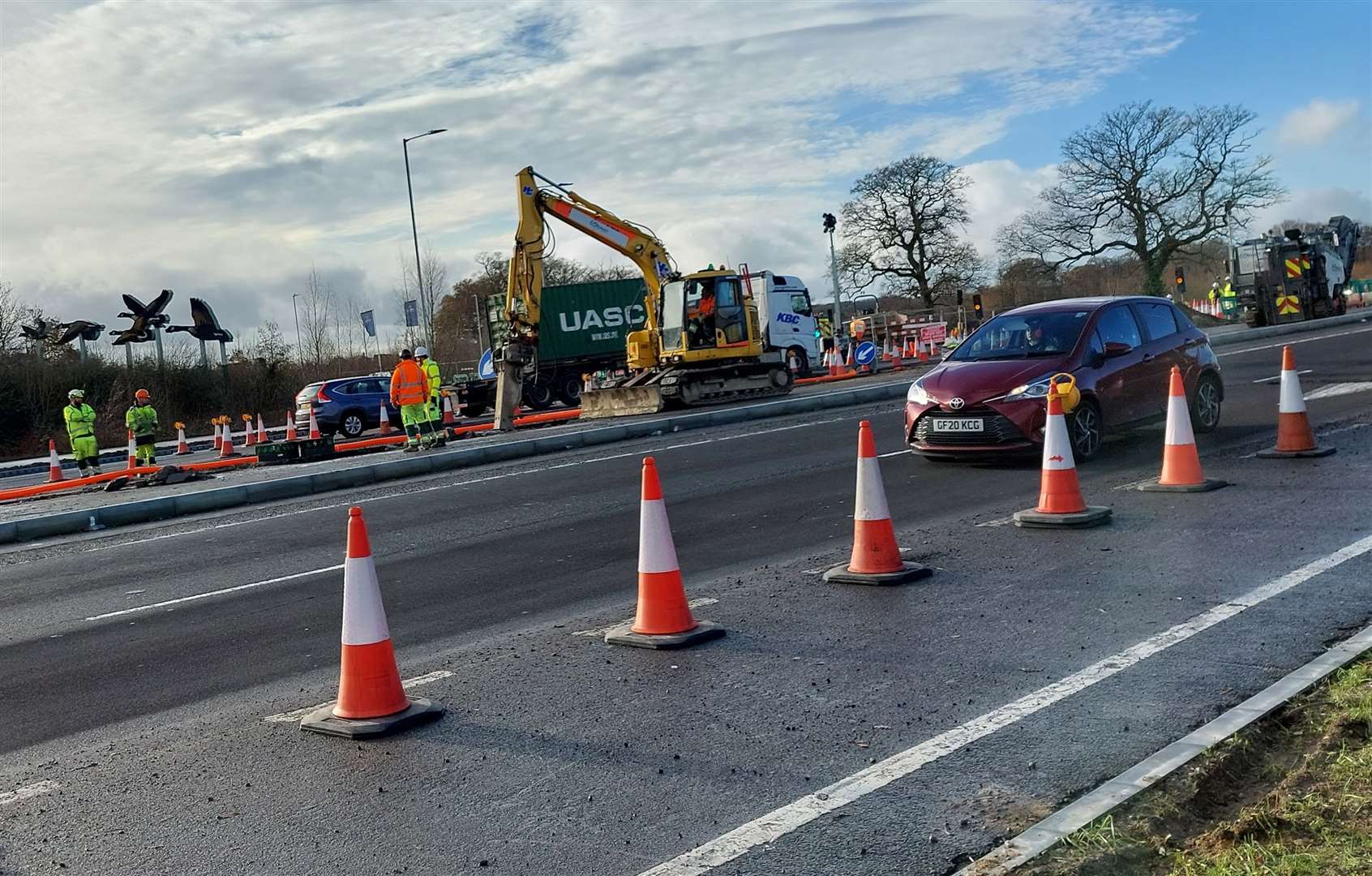 Work is continuing on the Avocet Way junction