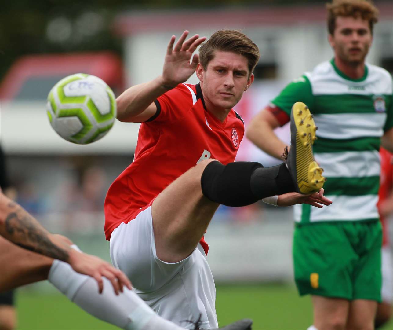 Chatham forward Harry Harding Picture: John Westhrop