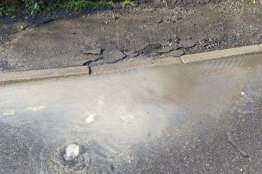 The burst pipe flooded parts of Eyhorne Street. Picture: Will Merrifield