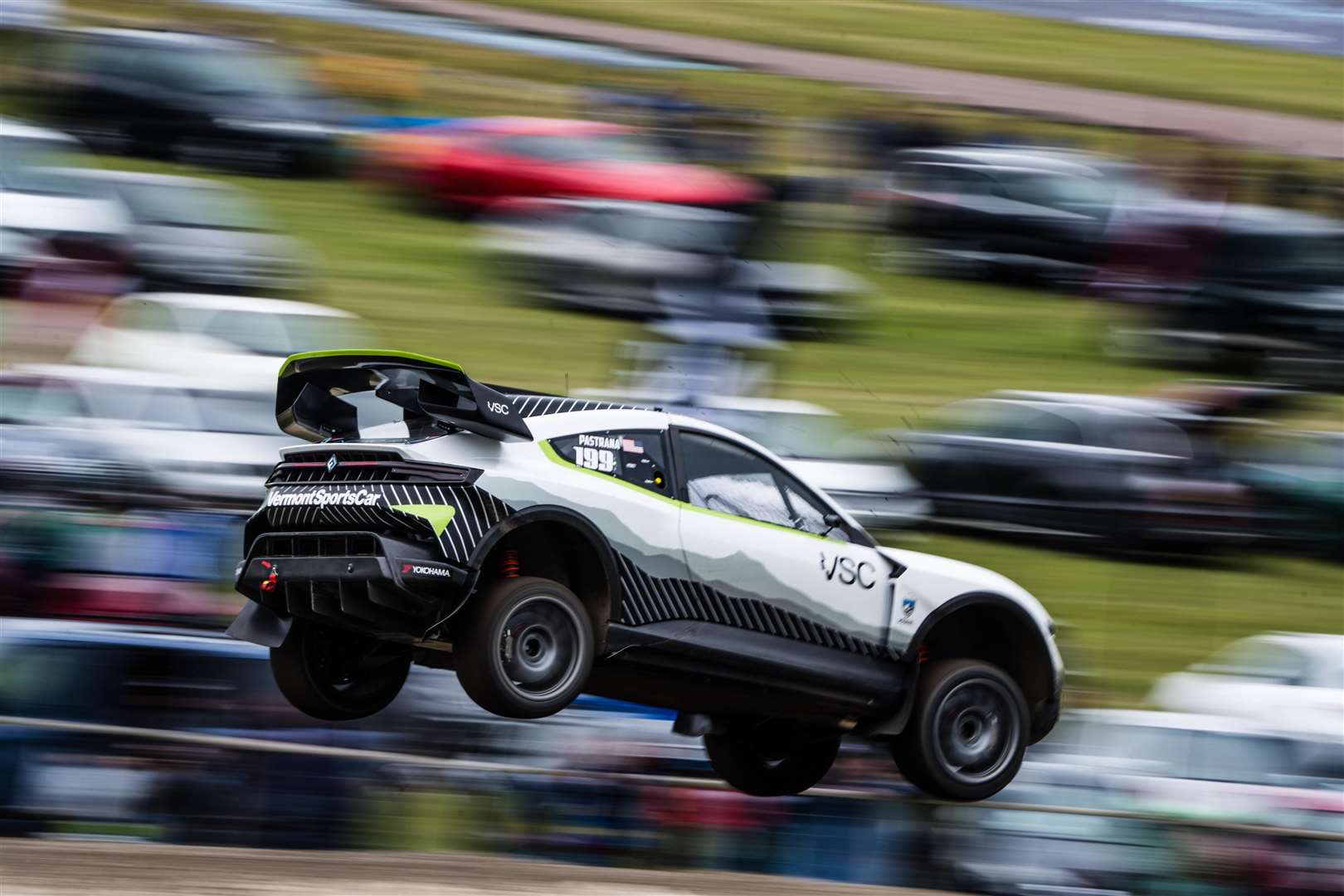 Following in the tyre tracks of fellow Americans Tanner Foust and Ken Block, Pastrana made his first Lydden start. Picture: Nitro Rallycross