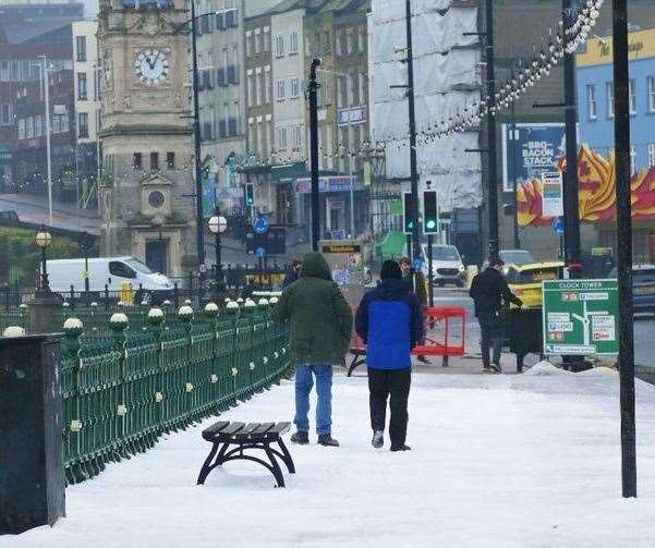 Snowy scenes in Marine Terrace, Margate. Picture: Frank Leppard