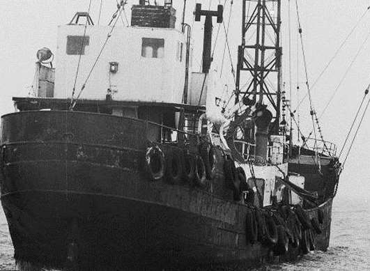 The former Radio Caroline vessel Mi Amigo, whose crew was rescued by the lifeboat Helen Turnbull in 1980