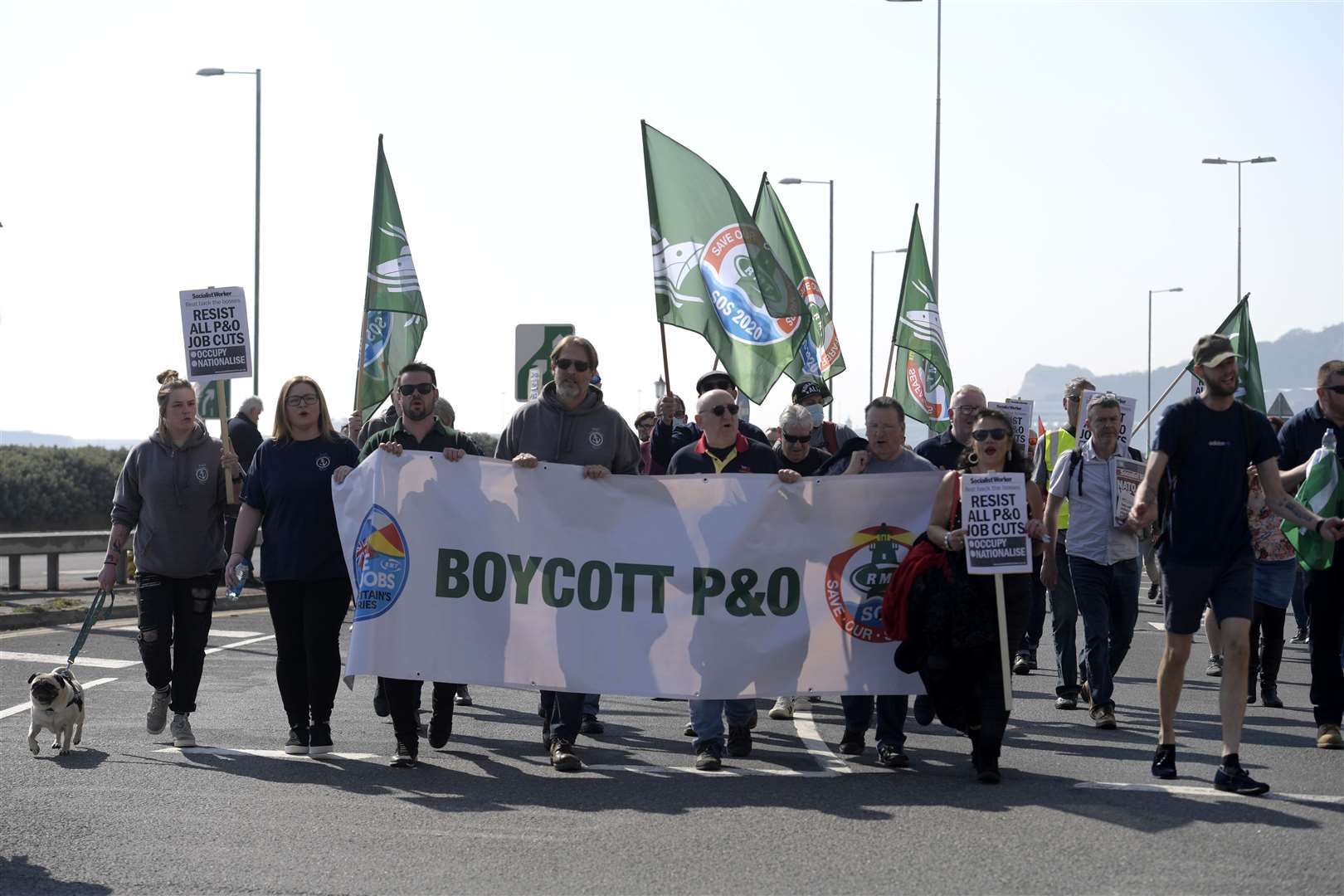 One of the recent demonstrations in Dover over the dismissals.Picture: Barry Goodwin