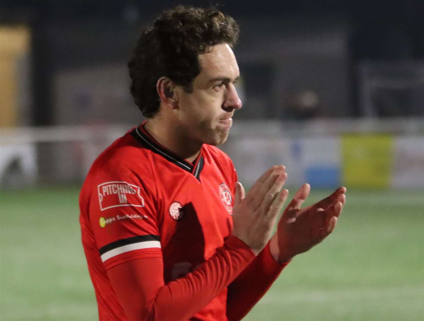 Jack Evans scored Chatham Town’s late equaliser on Tuesday night from the penalty spot Picture: Max English