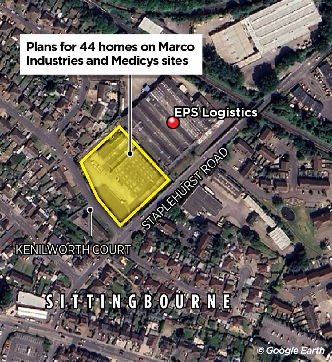 Where the homes would go in Staplehurst Road, Sittingbourne