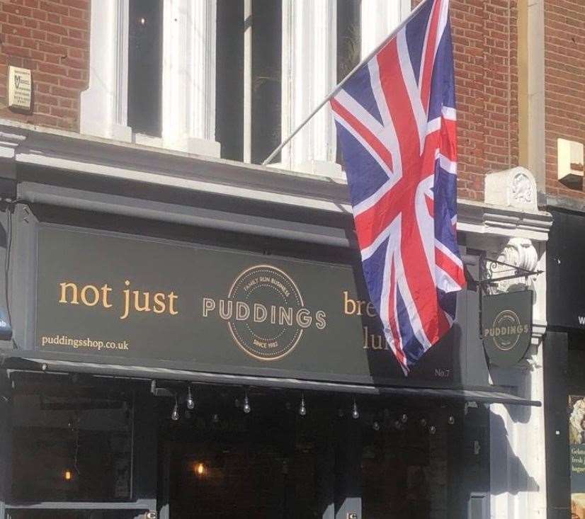 Puddings café in Week Street before it was vandalised. Picture: Puddings