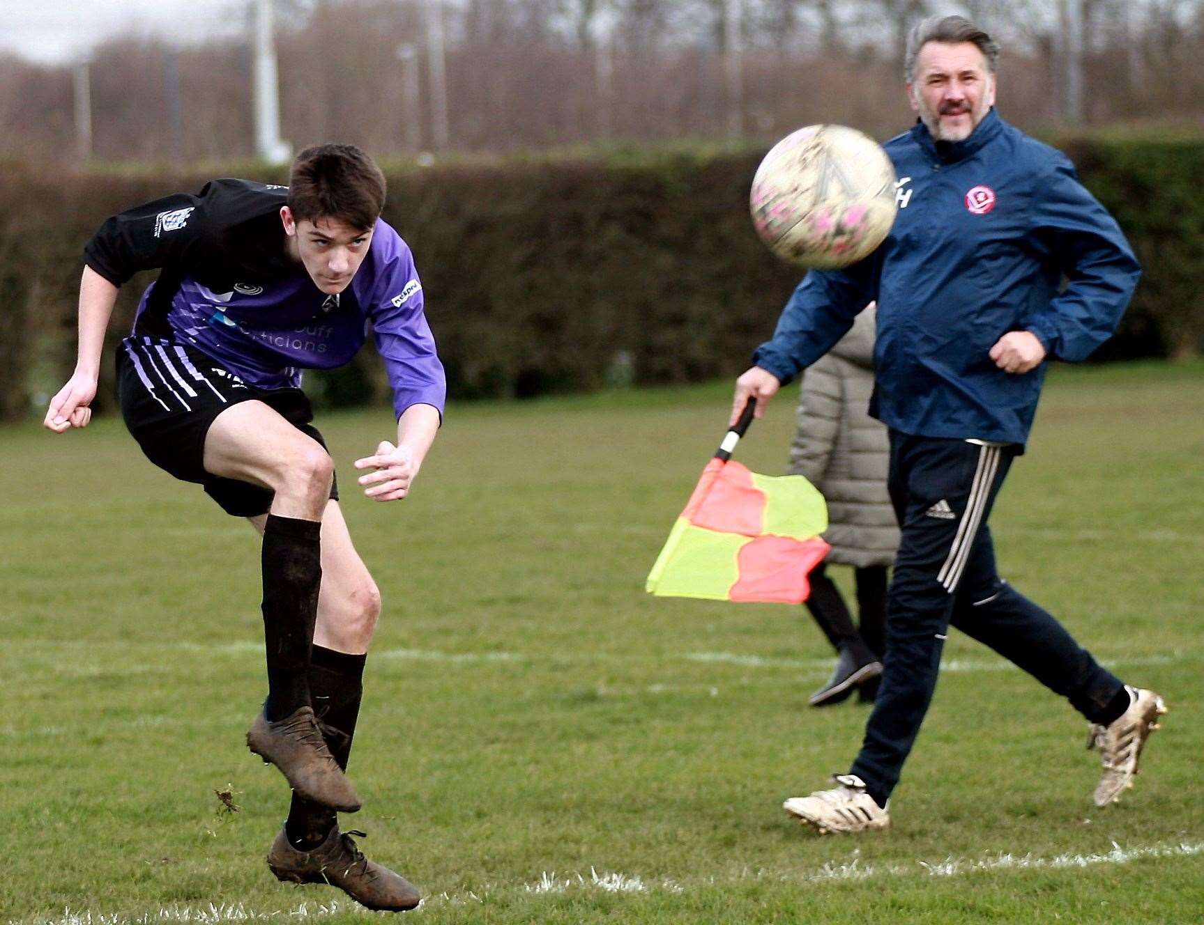 Anchorians United under-16s in full flow against Hempstead Valley under-16s. Picture: Phil Lee FM28210095