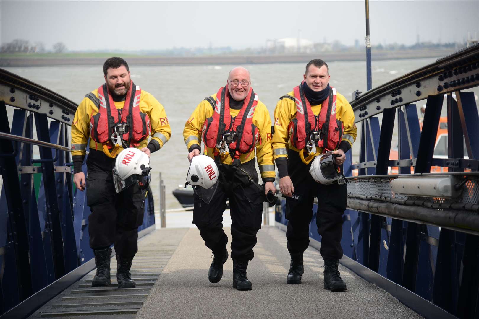 Volunteer crew members Alan Carr, Peter Birthright, Stewart Challis