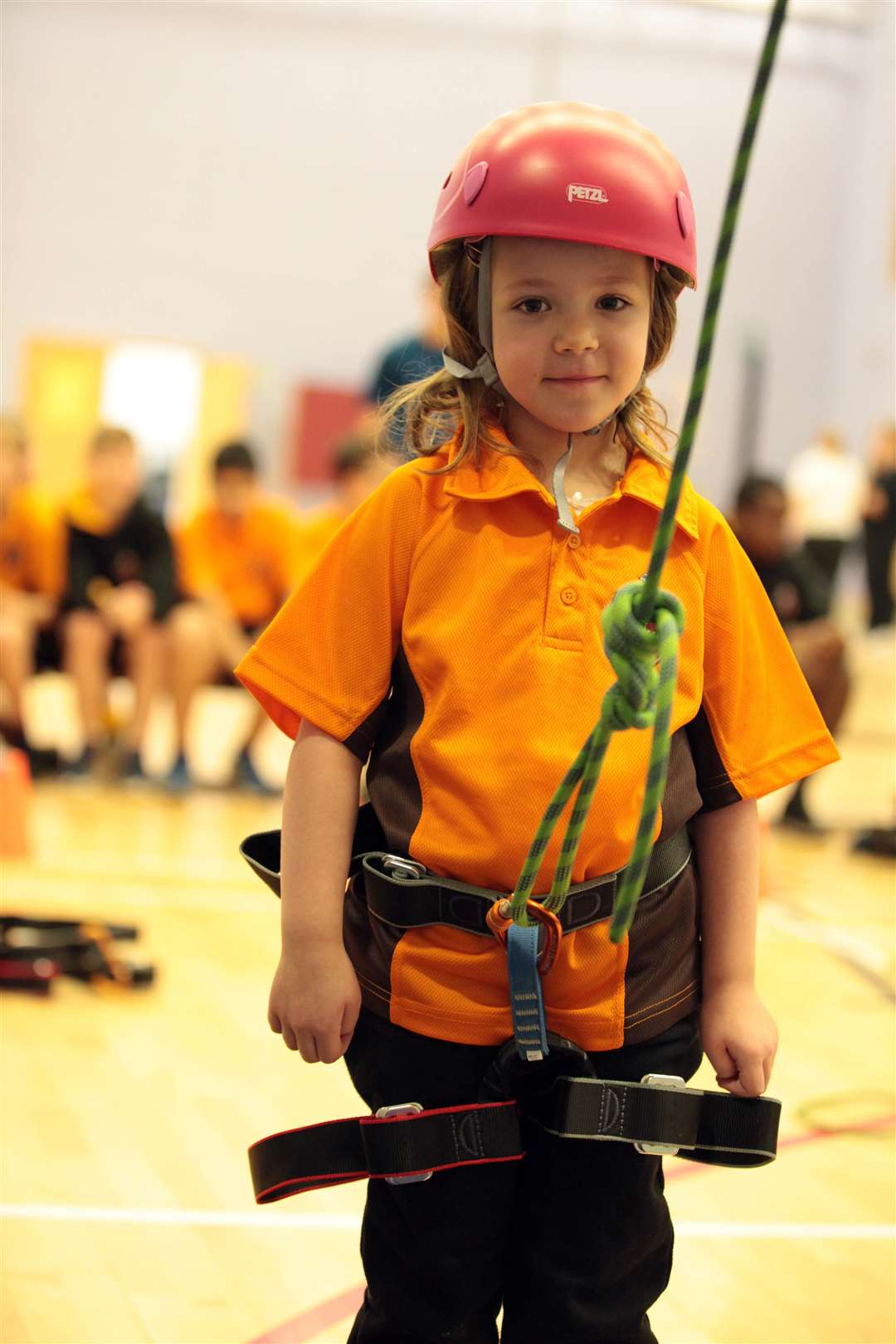 Kindergarten pupil Scarlett Curtis, 6, climbing the wall (5606401)