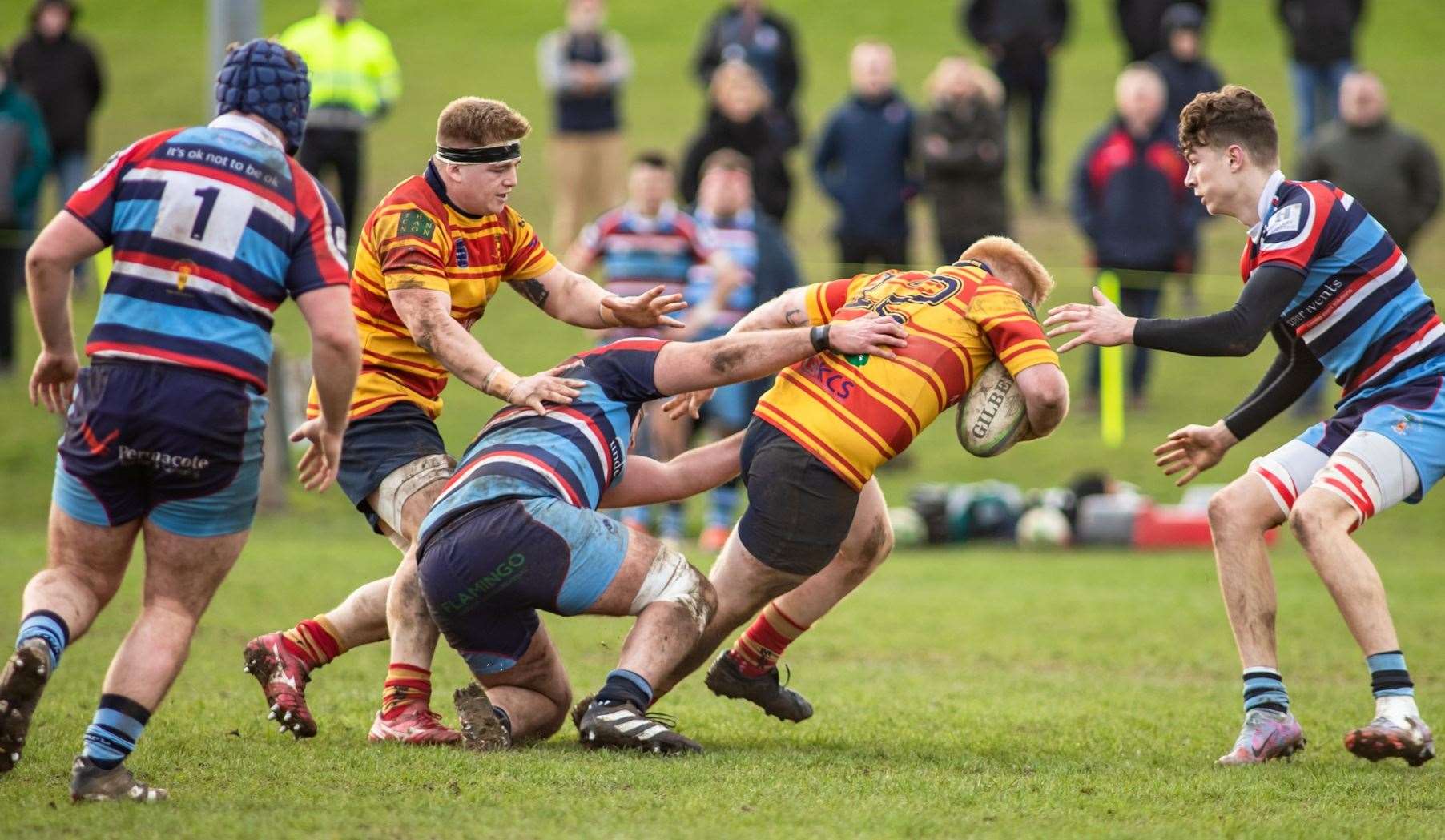 Medway’s Antony Clement powers forward during Medway’s six-try win over Reeds Weybridge. Picture: Jake Miles Sports Photography