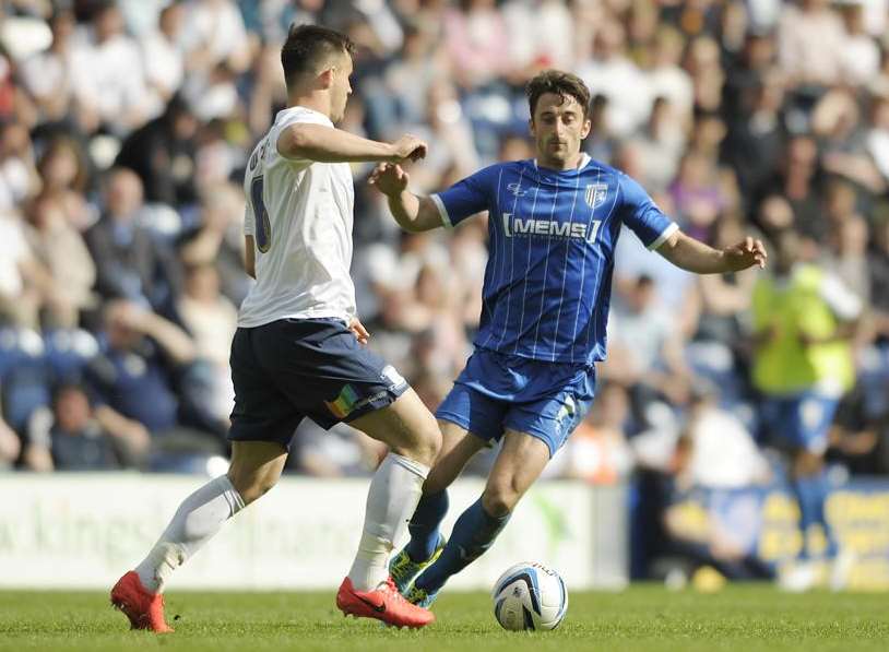 Chris Whelpdale attempts to win the ball at Preston Pic: Barry Goodwin