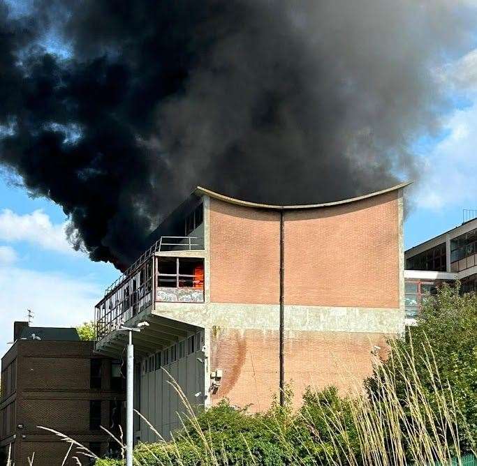 A fire broke out at the former St John Fisher school in Ordnance Street, Chatham